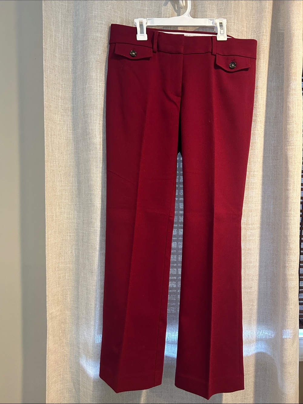 Women's Tailored Wine Red Dress Pants